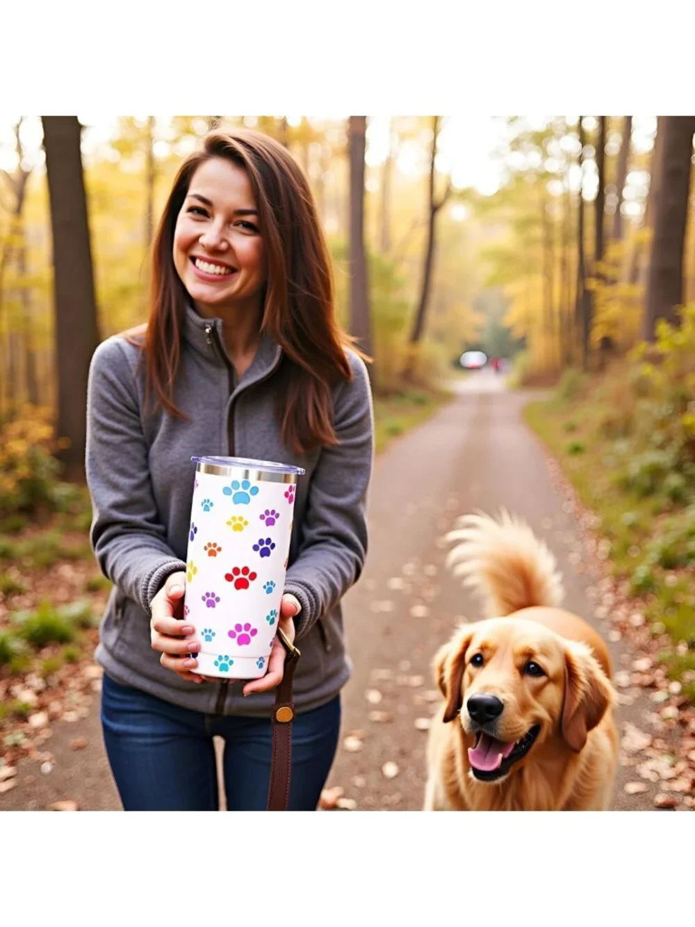 20oz Insulated Dog Mom Tumbler Mug with Paw Print - Hot & Cold Beverages